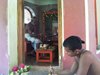 Abhishekam being performed at the adhistanam