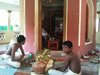 Abhishekam being performed at the adhistanam